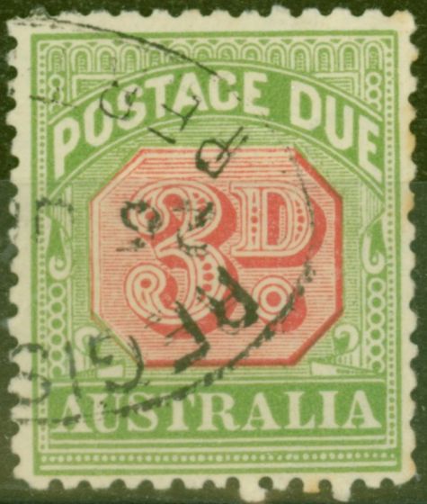 Old Postage Stamp from Australia 1909 3d Rosine & Yellow-Green SGD66 Fine Used