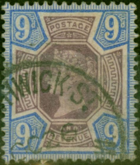 Old Postage Stamp GB 1887 9d Dull Purple & Blue SG209 Fine Used