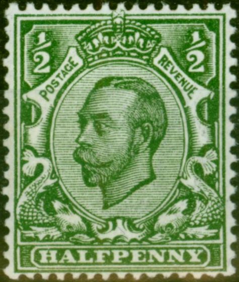 Old Postage Stamp GB 1911 1/2d Bluish-Green SG326 Die B Very Fine MNH