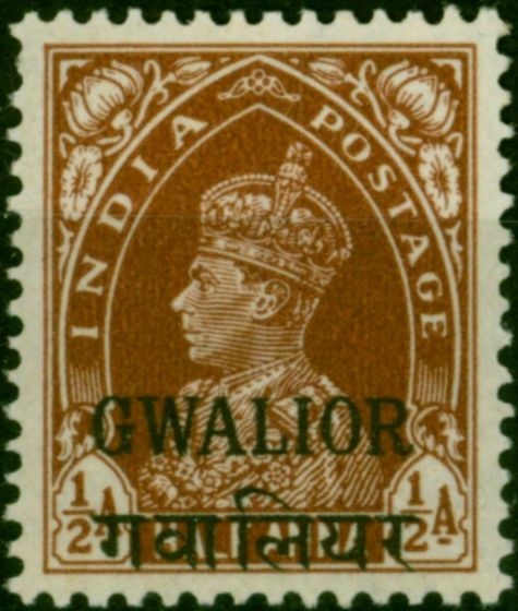 Gwalior 1938 1/2a Red-Brown SG106 V.F MNH . King George VI (1936-1952) Mint Stamps