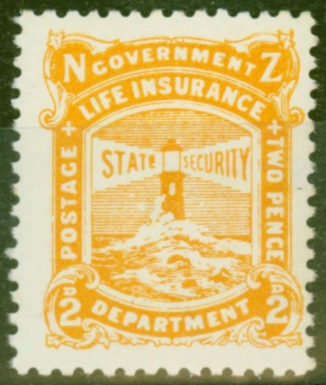 Old Postage Stamp from New Zealand 1937 2d Yellow SGL34 Fine Lightly Mtd Mint