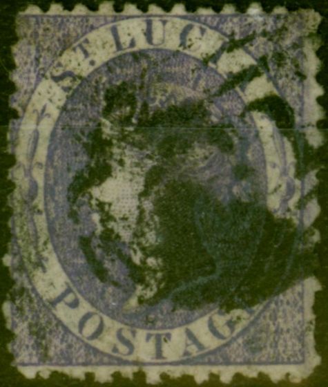 Old Postage Stamp St Lucia 1864 (6d) Violet SG13 Sound Used