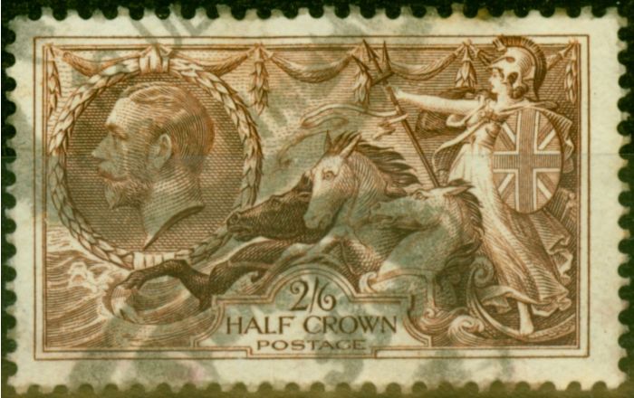 Old Postage Stamp from GB 1934 2s6d Chocolate-Brown SG450 Good Used (2)