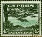 Rare Postage Stamp Cyprus 1934 45pi Green & Black SG143 V.F.U