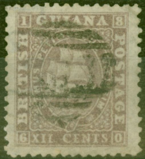 Valuable Postage Stamp from British Guiana 1863 12c Dull Purple SG47 P.12 Fine Used