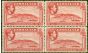 Valuable Postage Stamp from Gibraltar 1938 1 1/2d Scarlet SG123 P.14 V.F MNH & LMM Block of 4