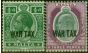 Rare Postage Stamp Malta 1917-18 War Tax Set of 2 SG92-93 Fine MM
