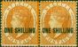Rare Postage Stamp St Lucia 1882 1s Orange SG29 V.F LMM Pair Scarce