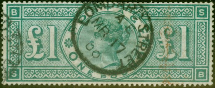 Valuable Postage Stamp GB 1891 £1 Green SG212 Fine Used