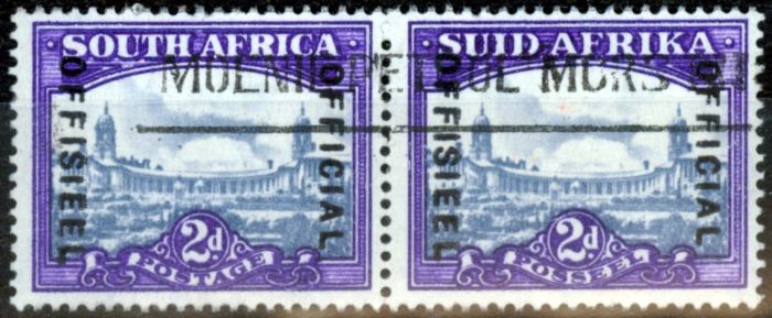 Old Postage Stamp from South Africa 1949 2d Slate & Brt Violet SG036b Fine Used (5)
