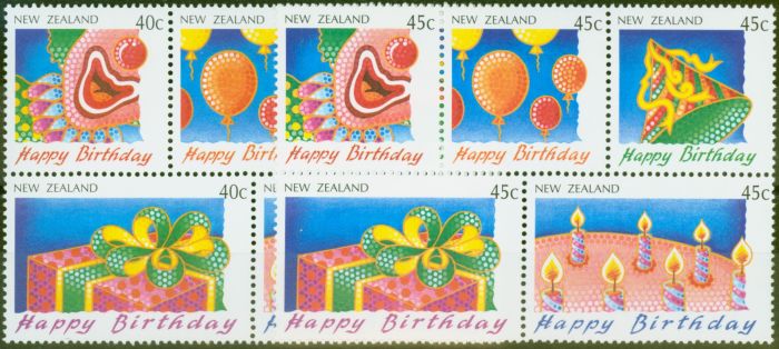 Collectible Postage Stamp from New Zealand 1991 Happy Birthday set of 10 SG1594-1603 V.F MNH