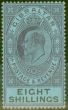 Old Postage Stamp from Gibraltar 1903 8s Dull Purple & Black-Blue SG54 Fine & Fresh Lightly Mtd Mint (8)