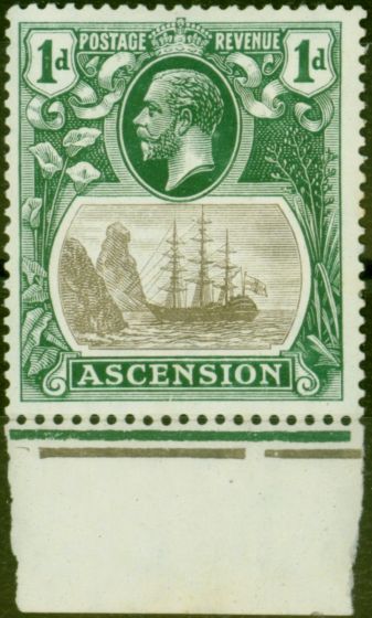 Collectible Postage Stamp Ascension 1933 1d Grey-Black & Bright Blue-Green SG11d Fine MM