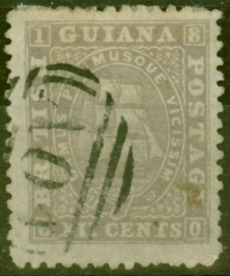 Collectible Postage Stamp from British Guiana 1867 12c Grey Lilac SG75 Fine Used
