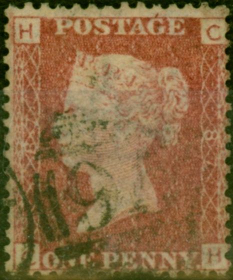 Rare Postage Stamp GB 1864 1d Red SG43 Pl 87 (C-H) Fine Used