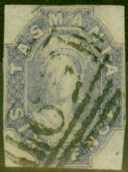 Valuable Postage Stamp from Tasmania 1863 6d Grey-Violet SG46 Good Used