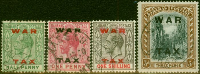 Rare Postage Stamp Bahamas 1919 War Tax Set of 4 SG102-105 Good Used