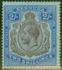 Old Postage Stamp from Bermuda 1920 2s Purple & Blue-Blue SG51ba Break in Scroll HPF 12b Fine Lightly Mtd Mint