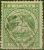 Rare Postage Stamp from British Guiana 1863 24c Yellow-Green SG79 P.12.5 Fine Used Ex-Frederick Small