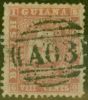Rare Postage Stamp from British Guiana 1863 8c Pink SG46 Good Used Ex-Fred Small
