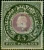 Old Postage Stamp Natal 1902 £5 Mauve & Black SG144 Ave MM CV £6500 Rare V.F.U