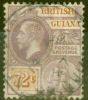 Valuable Postage Stamp from British Guiana 1923 72c Dull Purple & Orange-Brown SG181 Fine Used