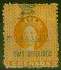Rare Postage Stamp from Grenada 1888 4d on 2s Orange SG41 Fine & Fresh Mtd Mint