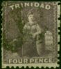 Trinidad 1862 4d Deep Purple SG61 Ave Used  Queen Victoria (1840-1901) Rare Stamps