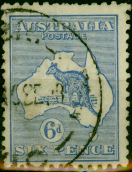 Rare Postage Stamp Australia 1918 6d Dull Blue SG38b Fine Used