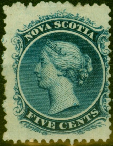 Collectible Postage Stamp from Nova Scotia 1860 5c Deep Blue SG13 Fine Mtd Mint (2)