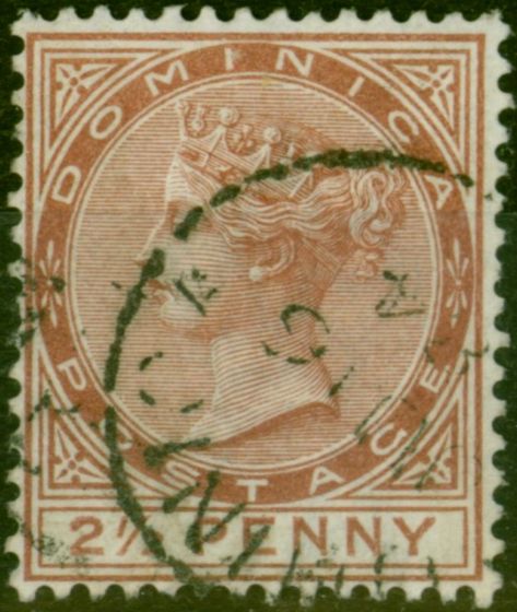Old Postage Stamp Dominica 1884 2 1/2d Red-Brown SG15 Fine Used