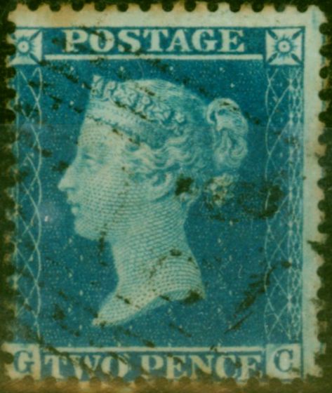 Collectible Postage Stamp GB 1858 2d Blue SG36a Good Used