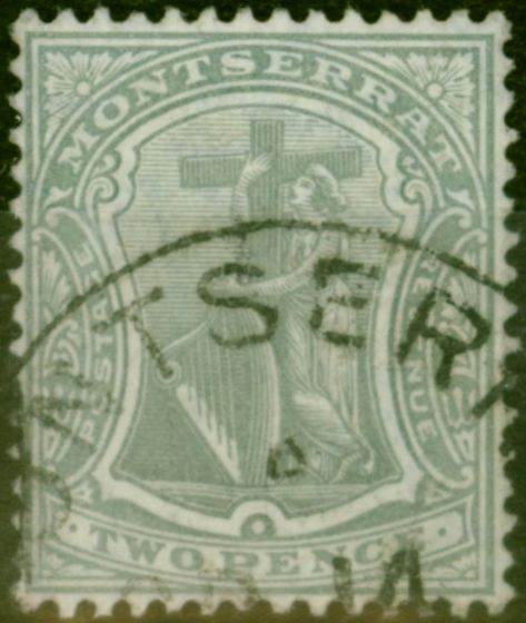 Rare Postage Stamp Montserrat 1909 2d Greyish Slate SG38 Fine Used