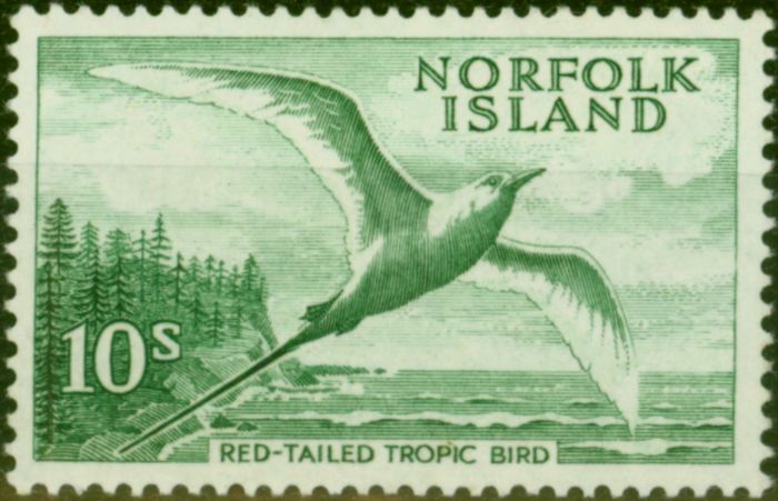 Old Postage Stamp Norfolk Island 1961 10s Emerald-Green SG36 V.F MNH (2)