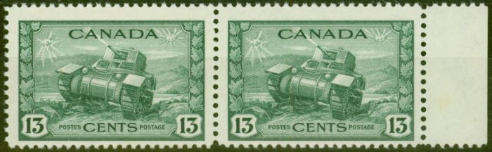 Collectible Postage Stamp from Canada 1942 13c Dull Green SG384 V.F MNH Pair