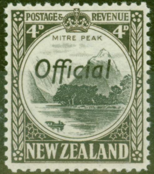 Rare Postage Stamp from New Zealand 1941 4d Black & Sepia SG0126b P.12.5 V.F MNH