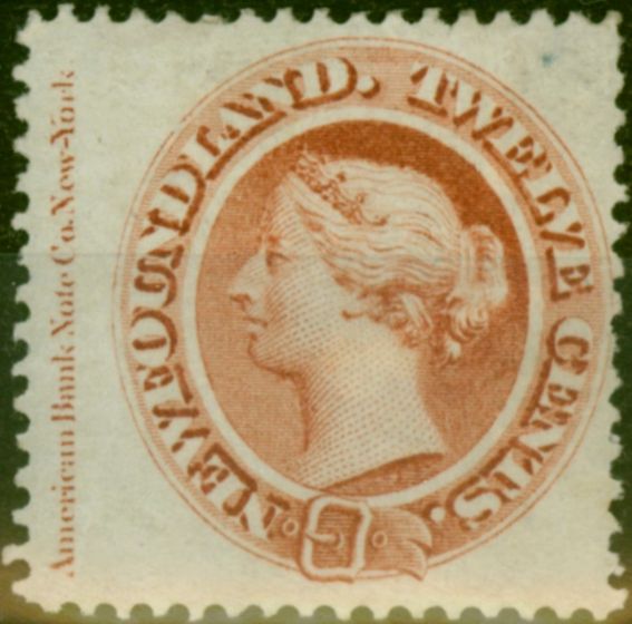 Valuable Postage Stamp Newfoundland 1870 12c Chestnut SG33 Fine MM
