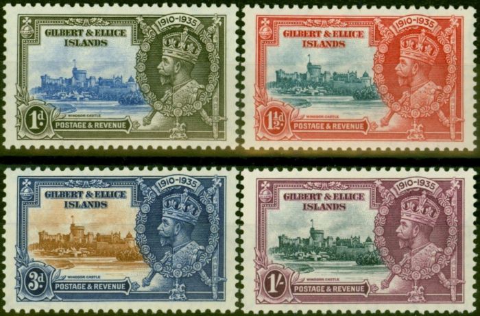 Collectible Postage Stamp from Gilbert & Ellice Islands 1935 Jubilee Set of 4 SG36-39 Fine MNH