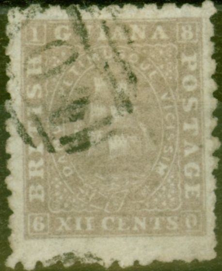 Collectible Postage Stamp from British Guiana 1867 12c Brownish Grey SG99 P.10 Fine Used Ex- Fred Small