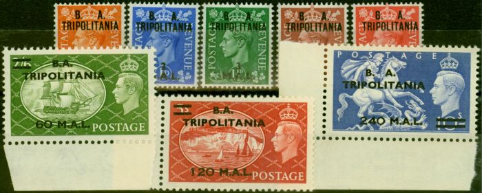Rare Postage Stamp Tripolitania 1951 Set of 8 SGT27-T34 V.F MNH