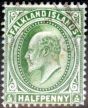 Rare Postage Stamp from Falkland Islands 1908 1/2d Pale Yellow-Green SG43b Fine Used South Georgia CDS in Brown HEIJTZ Spec SGIVi (3)
