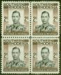 Valuable Postage Stamp from Southern Rhodesia 1937 2s Black & Brown SG50 V.F MNH & VLMM Block of 4