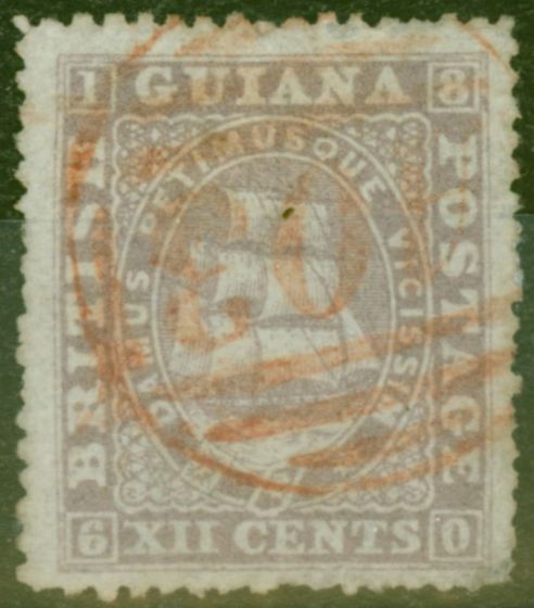 Collectible Postage Stamp from British Guiana 1875 12c Lilac SG113 P.15 Good Used Ex-Fred Small