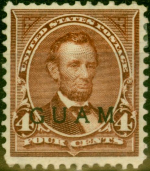 Valuable Postage Stamp from Guam 1899 4c Purple-Brown SG5 Fine & Fresh Lightly Mtd Mint Nicely Centered