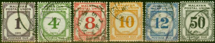 Valuable Postage Stamp from Malaya 1936-38 Postage Due Set of 6 SGD1-D6 Fine Used