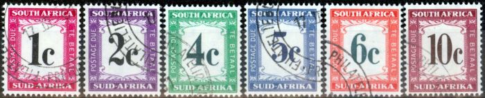 Collectible Postage Stamp from South Africa 1961 P.Due set of 6 SGD45-D50 V.F.U (1)