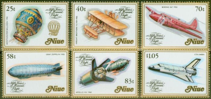 Valuable Postage Stamp from Niue 1983 Manned Flight set of 6 SG496-501 V.F MNH