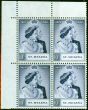 Rare Postage Stamp from St Helena 1948 RSW 10s Violet-Blue SG144 Superb MNH Corner Block of 4