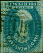 Collectible Postage Stamp Tasmania 1857 4d Bright Blue SG38Var 'Wmk Inverted' Good Used