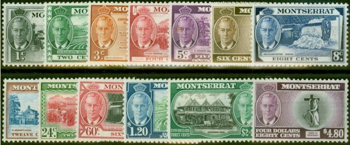Collectible Postage Stamp Montserrat 1951 Set of 13 SG123-135 Fine MM & MNH
